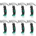8 Pack 12 oz Small Hammer Set,Mini Claw Hammer Stubby Hammer Small Craft Hammers Camping Hammer with Soft Rubber for Picture Hanging Crafts Tent Household Projects