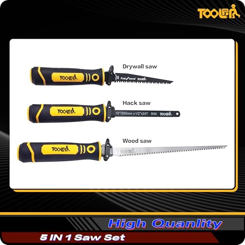 5-In-1 Multi-Blade Handsaw for Woodworking Tools (Japanese/Drywall/Hacksaw) - color: 5-in-1 Yellow