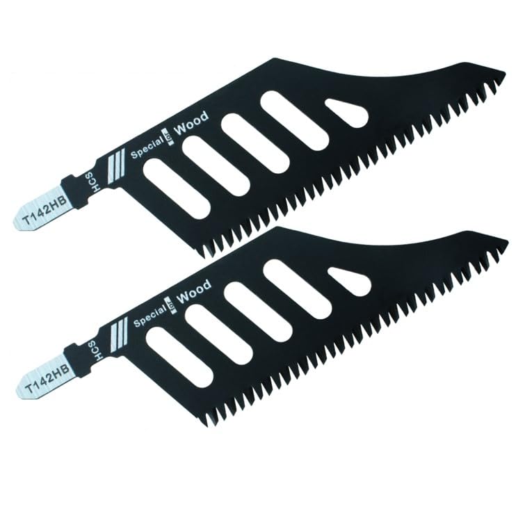 Special Wood T142HB Jigsaw Blades, Black, Steel Construction, Special-Shaped Design for Wood Cutting, 5 Pack