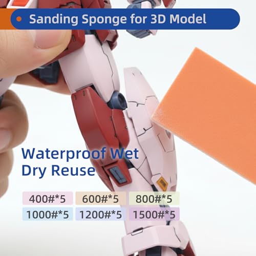 30Pcs Sanding Sponge Set, 400-1500 Grit Wet Dry Sanding Blocks