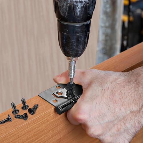 100PCS #6 x 1/2" Black Wood Screws, Flat Head Stainless Steel Sheet Metal Screws, Fast Self Tapping Screws for Deck Drywall Concrete Screws with Screwdriver Bit - style: Black #6X1/2" Flat Head 100PCS