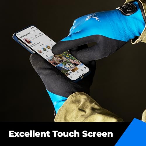 toolant 100% Waterproof Winter Work Gloves, Thermal Insulation with Grip - color: Blue, size: Large (Pack of 1)