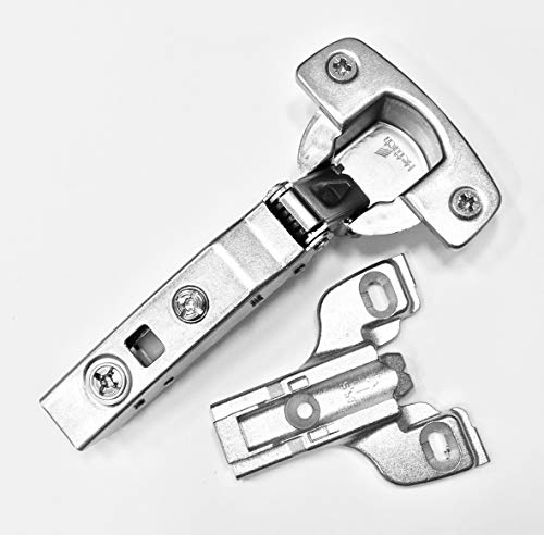 Hettich Euro 110 Soft Close Full Overlay Hinge & 4.5 mm Face Frame Plate Combo (Hinge w/4.5mm Plate) - size: 110 Degree Hinge w/4.5mm Plate