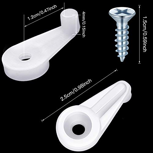 Blulu 50 Pack Glass Retainer Clips with Screws - color: White with Silver Screw