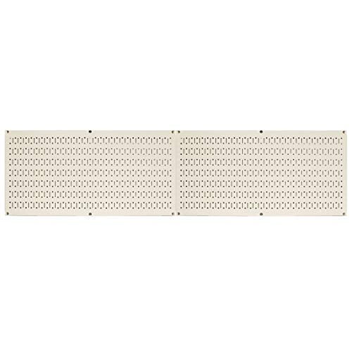 Wall Control Pegboard Rack Horizontal Metal Pegboard Garage Tool Storage Pack - Two 32-Inch Wide x 16-Inch Tall Easy To Install Peg Boards (Beige) - color: Beige