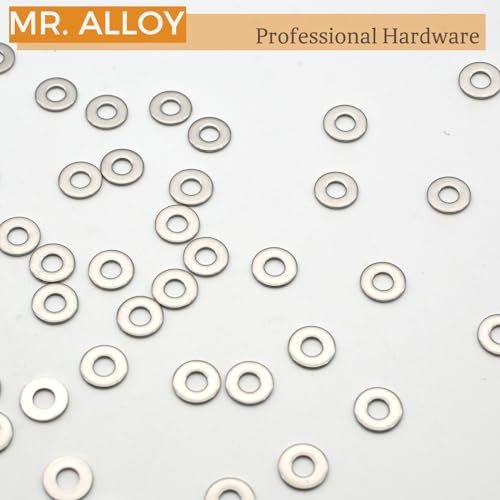 #8 Stainless Steel Flat Washers, 3/16" ID x 7/16" OD, 100 Pack - size: #8 (100)