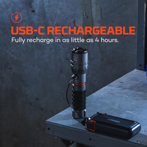 NEBO Slyde King 4K, 4000 Lumen LED Flashlight & 1000 Lumen Worklight-Gray - color: 4000 Lumens- Gray