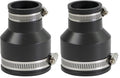 Supply Giant 6I52 Flexible PVC Reducing Coupling with Stainless Steel Clamps, 2.4" x 1.6" Inner Diameter for 2" x 1-1/4 Nominal Pipe, Black (Pack of 2) - size: 2 x 1-1/4 (Pack of 2)