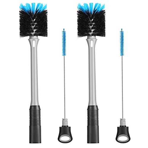 MOSOLAN 2-in-1 Bottle Brush and Straw Cleaner Brush, Black, 2 Pack - color: Black, size: 2 Count (Pack of 1)