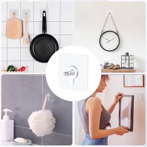 15 Pack Self Adhesive Picture Hooks Without Nails,13 lbs Load Heavy Duty Sticky Hooks(16 mm) for Hanging,2 in 1 Reusable Waterproof and Oilproof Hooks for Kitchen, Bathroom, Home, Office - size: 15 Pack, style: 13 lbs(2.2*2.2in)