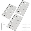 Self Closing Door Hinges 3Pack Spring Hinge 304 Stainless Steel Spring Loaded Hinges with Square Corners Heavy Duty Adjustable Tension Self Closing Hinges 4 inch - style: C hole - Square