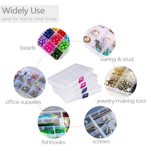 Opret Bead Organizer 15 Grids 8 Pack for Crafts - color: 8 pcs, transparent