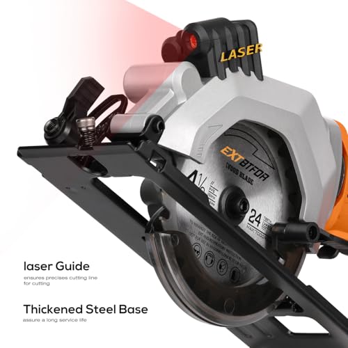 Cordless Circular Saw,2.0 Battery 3400RPM Laser Guide,45° Angle - style: Cordless circular saw