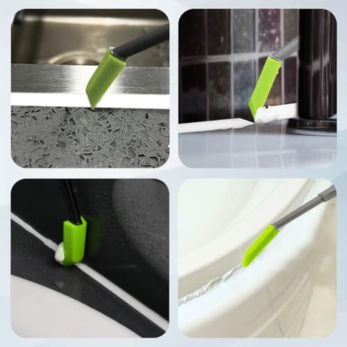 Silicone Caulking Tool Kit - Professional Sealant Finishing Tools for Tight Areas, Bathroom, Kitchen, Window, Sink & Floor - Caulk Smoother, Applicator & Scraper (Green)
