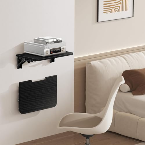 Homode Floating Entertainment Shelf, Folding Projector Shelf, Black - color: Balck