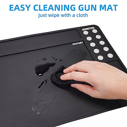 CKPART Rifle Gun Cleaning Mat, Anti-Slip Rubber Tactical Magnetic Mat, Gun Maintenance Mat,Gun Maintenance Mat for Gun Cleaning Kits 36" x 12"