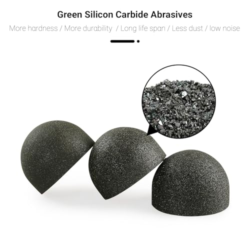 LOZLIN 4PCS Cylindrical Diamond Grinding Wheel Polishing Head Abrasive Sanding Wheel 50/100/200 Grit Angle Grinder Grinding Heads Matching Extensions (Round) - style: Round