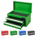 Mini Tool Box - Metal Tool Chest with 2 Drawers & PVC Drawer Liners - Green - color: Green