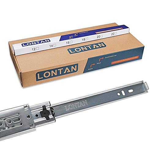 LONTAN 22 Inch Soft Close Drawer Slides with Rear Mounting Brackets 1 Pair - size: 22 Inch