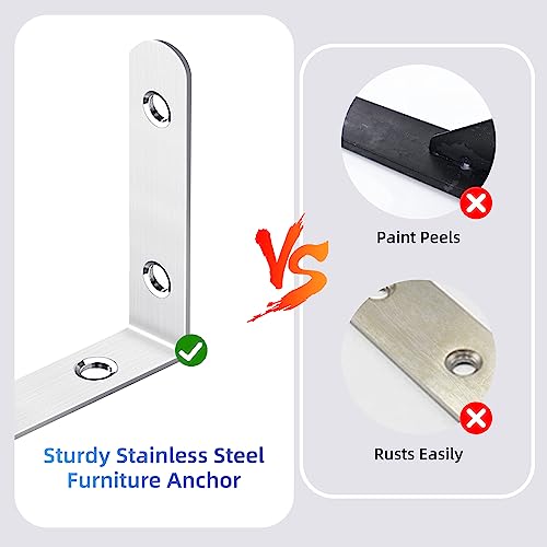 furniture anchors wall safety straps: Anti-Tip Anchor Kit Secure dresser Falling Earthquake Strap for Baby 2 Pack - size: middle (2 pack)