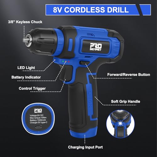 Prostormer 369-Piece Drill Tool Sets Combo Kit, Blue - color: Blue