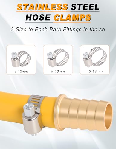 124PCS Brass Splicer Hose Barb Fittings Assortment