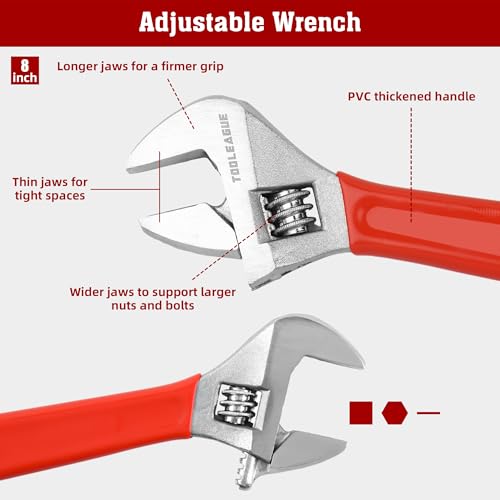 TOOLEAGUE 8Pcs Pliers Set with Storage Bag,Red