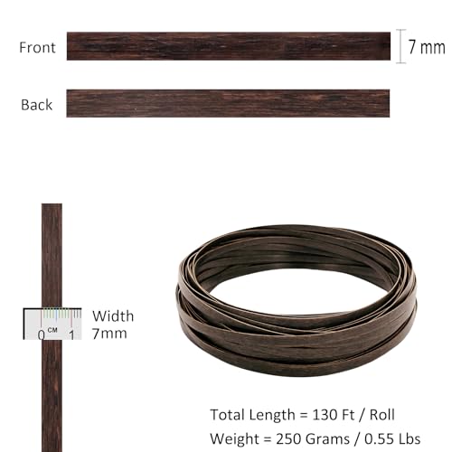 Wicker Repair Kit, Mottled Dark Brown, Polyethylene Material for Patio Furniture Repair, 130ft, High Strength - color: Mottled Dark Brown, size: 0.55 Lbs
