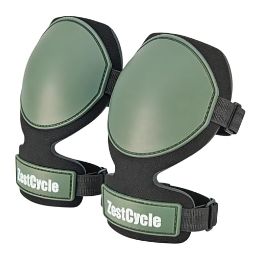 Tactical Knee Pads for Work, Hunting, Construction, Gardening, Paintball w/Foam Padding, Hard Shell & Adjustable Straps (Green) - color: Green