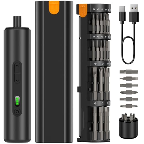 Electric Screwdriver Set, 35 in 1 Cordless Precision Electric Screwdriver - color: Black, size: 35 in 1