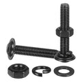 M METERXITY 10 Set M6 x 40mm Flanged Button Head Socket Cap Screws, Black 304 Stainless Steel 18-8 Hex Socket Head Screws Bolts, Nuts, Flat & Lock Washers for DIY, Furniture, Automotive - size: M6 x 40mm
