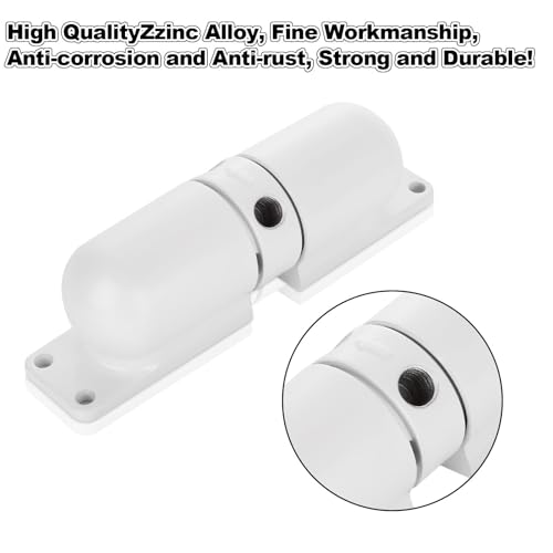 2PCS Automatic Door Closer for Home, Heavy Duty Zinc Alloy Auto Door Closer with Spring Tension, Self-Closing Safety Hardware for Interior Doors, White (2-Pack)
