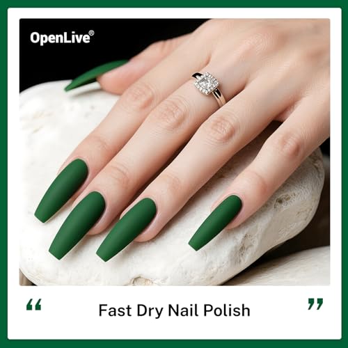 OpenLive 16.5ml Dark Green Nail Polish Large Volume Quick Dry Nail Polish - color: Dark Green