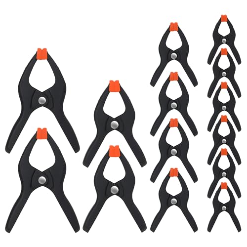 PONY 14-Piece Spring Clamp Set, Nylon Spring Clamps - size: Mixed Size Set (3-5/8", 4-1/2", 6-1/8", 7-1/2")