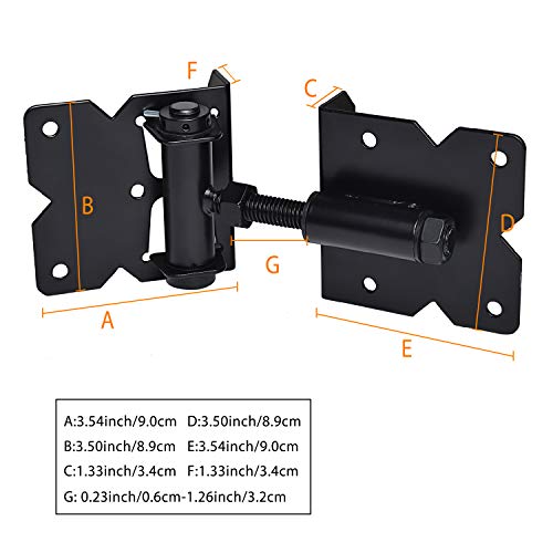 Self Closing Gate Hinges Heavy Duty, 90 Degree Adjustable, 2 Pcs - color: Black(1pcs)