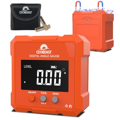 Digital Angle Finder Magnetic Base Compact Digital Level Protractor Orange - color: Orange