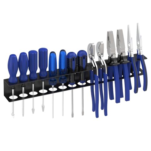 Screwdriver Organizer Wall Mount,16" Metal Screwdriver Holder,Black - size: 1 PCS