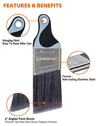 ROLLINGDOG 2 Inch Trim Paint Brush - color: 2pc Trim Paint Brush Set