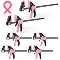 WORKPRO 6-Pack Bar Clamp Set, 6" (4) & 12" (2) Wood Clamps, Pink Ribbon - color: Pink, size: 6-Pack 6" and 12" Bar Clamps