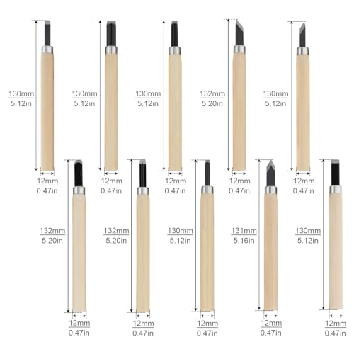 10pcs Wood Carving Chisel Set, Manganese Steel Woodworking Tools, Chisels Kit Great for Carving, Woodworking, DIY Sculpture and Art Projects