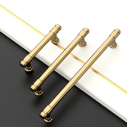 9BUILD 10 Pack 5 Inch Champagne Bronze Cabinet Handles,Kitchen Hardware - color: Champagne Bronze, size: 5"/128MM Hole Center