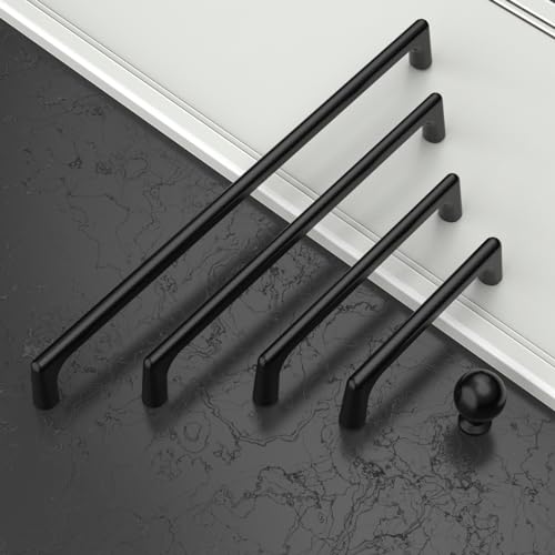 Asidrama 10 Pack 3 Inch(76mm) Matte Black Cabinet Pulls Cabinet Handles Cupboard Handles Kitchen Cabinet Hardware for Cupboard Drawer Pulls - color: Matte Black, size: 3" Hole Center, style: 10 Pack