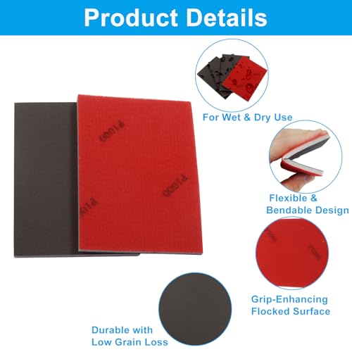 20 PCS Ultra Fine 1000 Grit Sanding Sponge - size: 1000 Grit