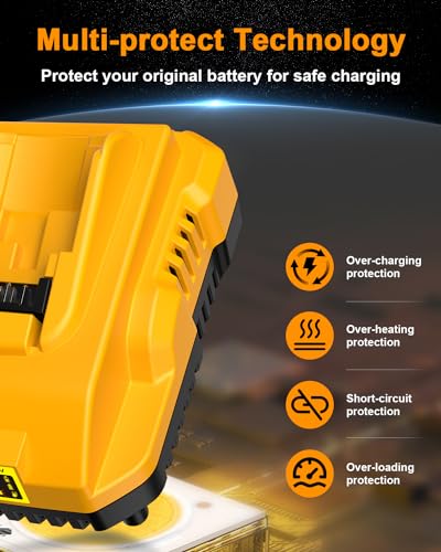 DCB112 20V MAX Battery Charger Replacement for Dewalt Battery Charger, Compatible with Dewalt 12V-20V Battery - color: Yellow