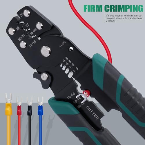 Twidec/Wire Crimper Tool With Stripper Cutter,Multifunctional Crimping Pliers Terminal Pliers For Insulated Electrical Connectors(22-10 AWG) N-060 - style: N-060 AWG26-10