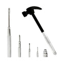 Multifunction 6 in 1 Screwdriver and Small Hammer Set, Camping Multitool Hand Tool Choice (Black) - color: Black