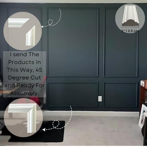 Peel and Stick Wall Molding Kit – Pre Cut Wainscoting Panels, DIY Molding Trim for Walls, Easy Install Accent Wall Kit, Peel and Stick Wainscoting Panels, Wainscoting Panels