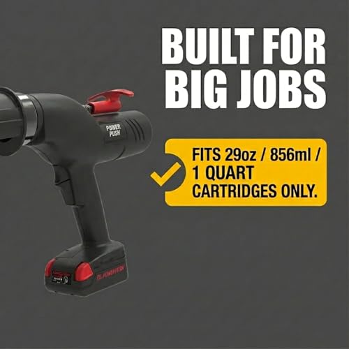 20V Cordless Caulking Gun, 29 oz Cartridge, 900 lb Thrust, 856 ml - size: 29oz / 856ml / 1 Quart, style: Cordless 20V (5000 Series)