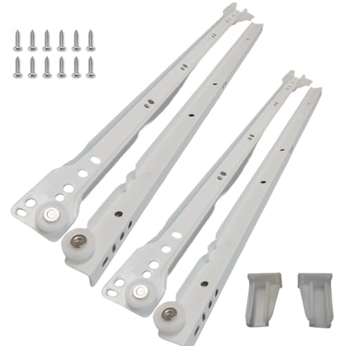 22 Inch Euro Slides, Pack of 2, for Face-Frame and Frameless Cabinets. 75lbs Capacity Cold Rolled Steel, Powder Coated. Choose Length by Drawer Box and not Cabinet Depth. Includes Brackets & Screws - size: 22 Inch