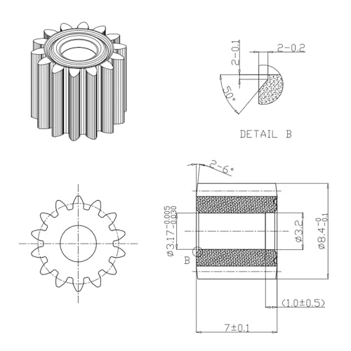 ChgImposs 2PC RS550 DC Motor 8.2mm 14 Teeth Gear Micro Motor 21V 28000RPM Electric Saw Motor for Mini Saw Reciprocating Saw